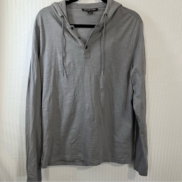 Michael Kors Slub‎ Henley Long Sleeve Hoodie M - Picture 7 of 9